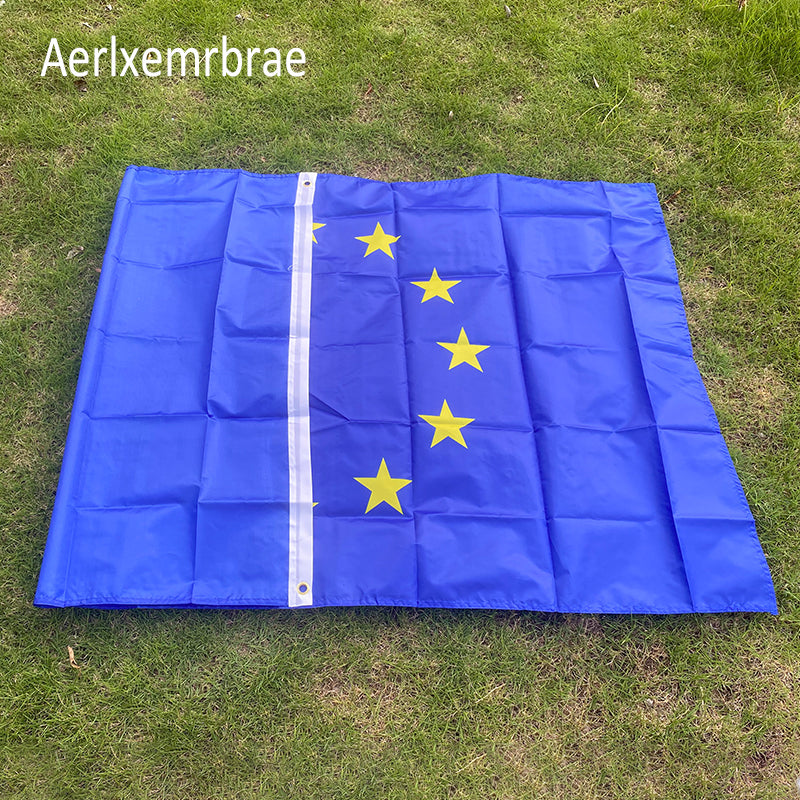 Aerlxemrbrae   Flag Large  European Union Eu Flag 90*150Cm Euro Flag Of Europe Super-Polyester Emblem Of The Council Of Europe