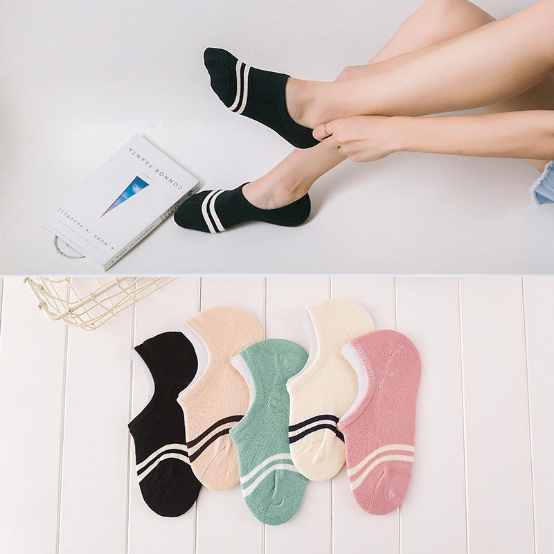 Comfortable Cotton Girl Women'S Socks Ankle Low Female Invisible Color Girl Boy Hosiery Ladies Boat Sock Slipper 1Pair=2Pcs Ws97