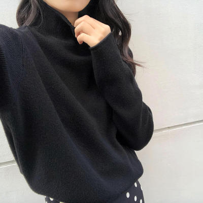 Half High Collar Chic Korean Loose Lazy Autumn Winter Sweater Soft Bottoming Sweater Pullovers Women Female Winter Basic Jumper