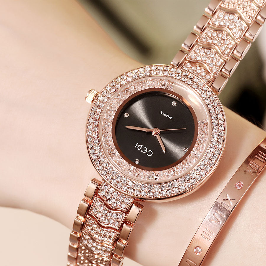 Reloj Femininos Gedi Watch Women Top Luxury Brand Rhinestone  Ladies Clock Fashion Women'S Watch Bracelet Female Wristwatch 2022