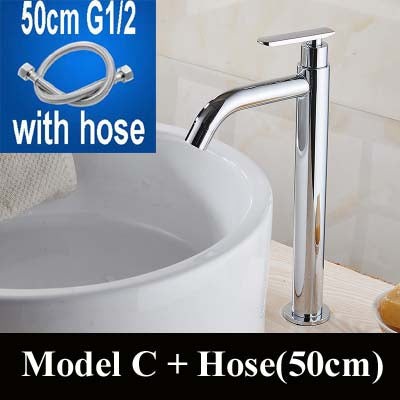 Single Cold Water 31Cm Tall Waterfall Bathroom Tap Faucet Chrome Or Brushed Finish