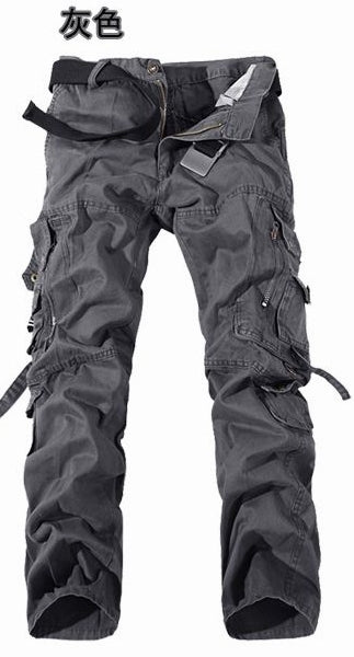 Solid Color Military  Tactical Pants Men Multi-Pocket Overalls Men Washing Cargo Pants Men Casual Loose Tooling Pants Size 28-42